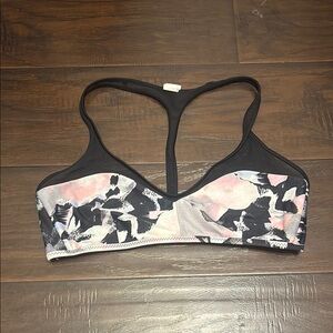 Lululemon Athletica Black and Pink Sports Bra with Racerback Design reversible